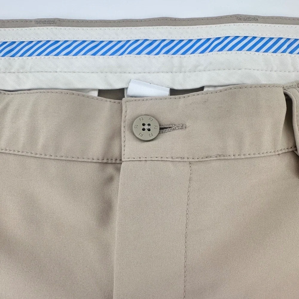 FootJoy Golf Pants Mens 36x32 Khaki Tan Performance Stretch Flat Front